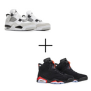 COMBO Air Jordan 6 Preto/Vermelho + Air Jordan 4 Military Black